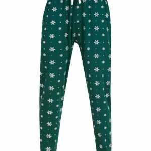 Lounge pants - Bottle/White Snowflakes, XS