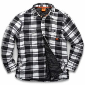 Worker padded checked shirt - Black White, S