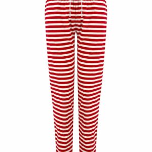Women's cuffed lounge pants - Red/White Stripes, XS