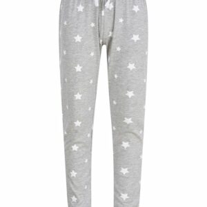 Kids cuffed lounge pants - Heather Grey/White Stars, 5/6 Yrs