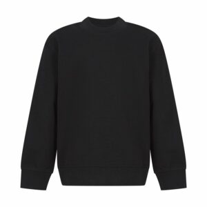 Kids sustainable fashion curved hem sweatshirt - Black, 7/8 Yrs