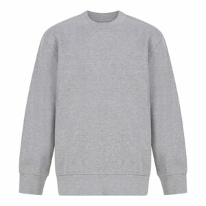 Kids sustainable fashion curved hem sweatshirt - Heather Grey, 7/8 Yrs