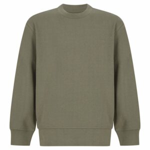 Kids sustainable fashion curved hem sweatshirt - Khaki, 7/8 Yrs