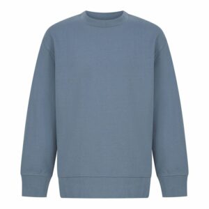 Kids sustainable fashion curved hem sweatshirt - Stone Blue, 7/8 Yrs