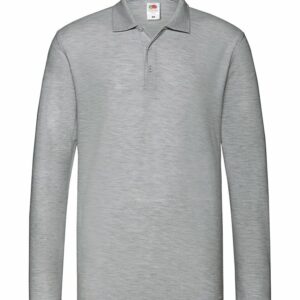 Premium long sleeve polo - Athletic Heather, S