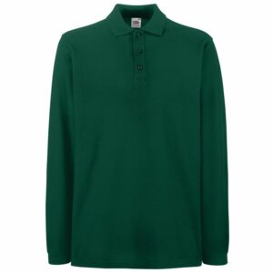 Premium long sleeve polo - Forest Green, S