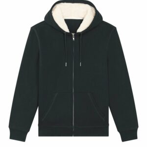 Unisex Hygger sherpa zip-through sweatshirt (STSU956) - Black, XXS