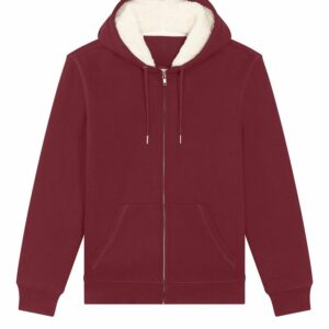 Unisex Hygger sherpa zip-through sweatshirt (STSU956) - Burgundy, XXS