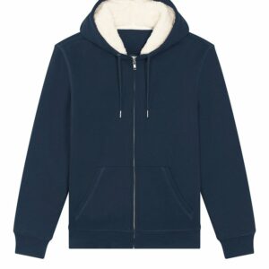 Unisex Hygger sherpa zip-through sweatshirt (STSU956) - French Navy, XXS