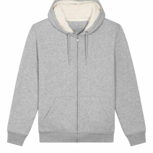 Unisex Hygger sherpa zip-through sweatshirt (STSU956) - Heather Grey, XXS