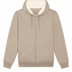Unisex Hygger sherpa zip-through sweatshirt (STSU956) - Heather Sand, XXS
