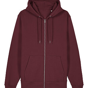 Unisex Cultivator 2.0 iconic zip-thru hoodie sweatshirt (STSU179) - Burgundy, XXS