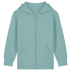 Kids Mini Cultivator 2.0 iconic zip-thru hoodie sweatshirt (STSK182) - Teal Monstera, 3/4 Yrs
