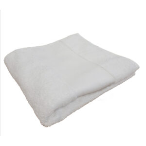 Organic hand towel with printable border - White, One size