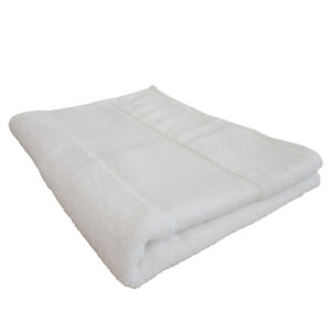Organic bath sheet with printable border - White, One size