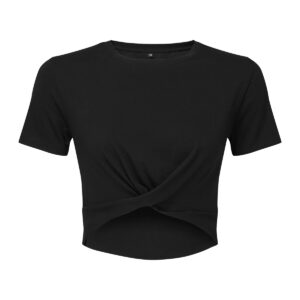 Women’s TriDri® twist crop top - Black, XXS
