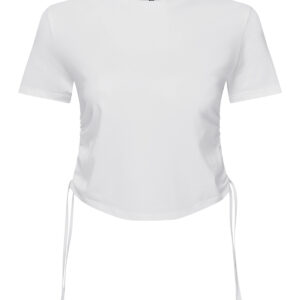 Women’s TriDri® ruched crop top - White, XXS