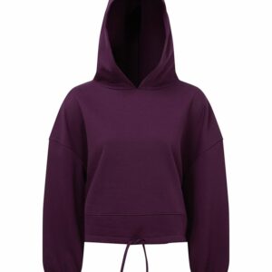Women's TriDri® cropped oversize hoodie - Mulberry, XXS