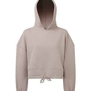 Women's TriDri® cropped oversize hoodie - Stone, XXS
