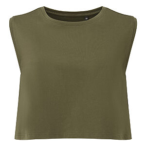 Women’s TriDri® organic crop tank - Olive, XXS