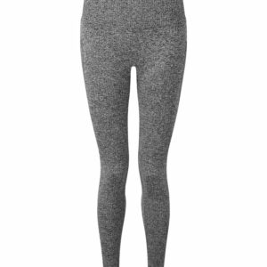 Women's TriDri® ribbed seamless 3D fit multi-sport leggings - Black Melange, XS