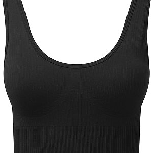 Women's TriDri® ribbed seamless 3D fit multi-sport bra - Black, XS