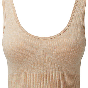 Women's TriDri® ribbed seamless 3D fit multi-sport bra - Nude Melange, XS