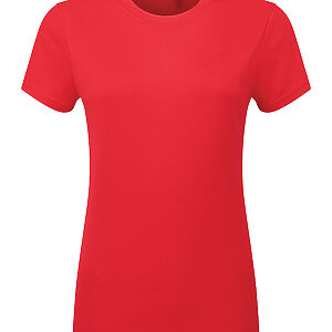 Women’s TriDri® Ion-Charge recycled textured tee - Fire Red, XS