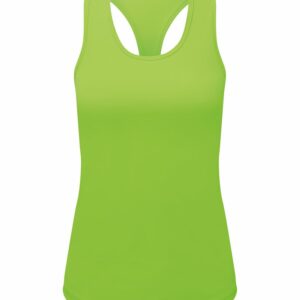Women’s TriDri® recycled performance slim racerback vest - Lightning Green, XS