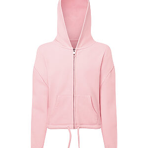 Kids TriDri® recycled cropped oversize full-zip hoodie - Light Pink, 5/6 Yrs