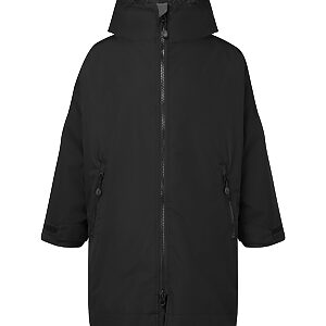 Kids TriDri® All-seasons waterproof changing robe - Black/Charcoal, 5/8 Years