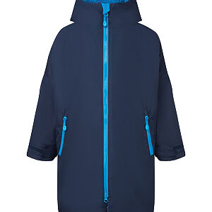 Kids TriDri® All-seasons waterproof changing robe - Navy/Sapphire, 5/8 Years