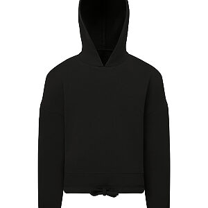 Kids TriDri® recycled cropped oversize hoodie - Black, 5/6 Yrs