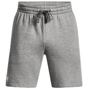 UA Rival fleece shorts - Castlerock Light Heather/White, S
