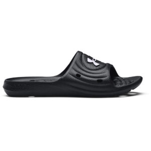 UA Locker IV slides - Black/Black/White, UK 8