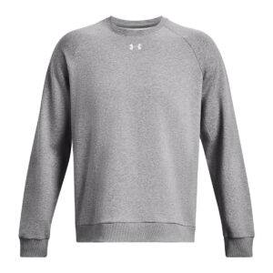 UA Rival fleece crew - Castlerock Light Heather/White, S