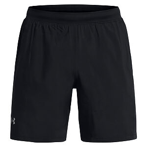 UA Launch 7" shorts - Black Reflective Black, S