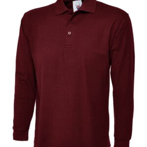 Longsleeve Classic Poloshirt - Maroon, XS