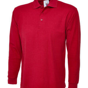 Longsleeve Classic Poloshirt - Red, XS