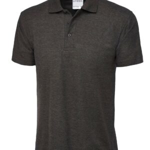 Mens Active Cotton Poloshirt - Charcoal, XS