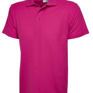 Mens Active Cotton Poloshirt - Hot Pink, XS