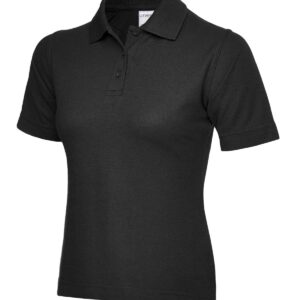 Ladies Active Cotton Poloshirt - Black, XS