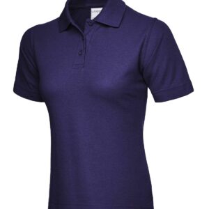 Ladies Active Cotton Poloshirt - Purple, XS