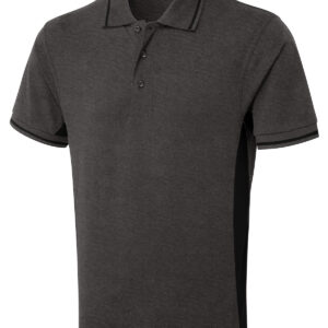 Two Tone Polo Shirt - Charcoal/Black, XS