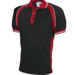Sports Poloshirt - Black/Red, XS
