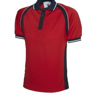 Sports Poloshirt - Red/Navy, XS