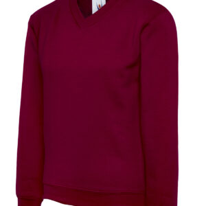Childrens Classic V-Neck Sweatshirt - Maroon, 2 Yrs