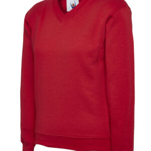 Childrens Classic V-Neck Sweatshirt - Red, 2 Yrs