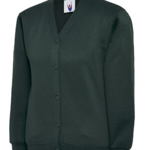 Childrens Classic Cardigan - Bottle* Green, 2 Yrs