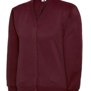 Childrens Classic Cardigan - Maroon, 2 Yrs